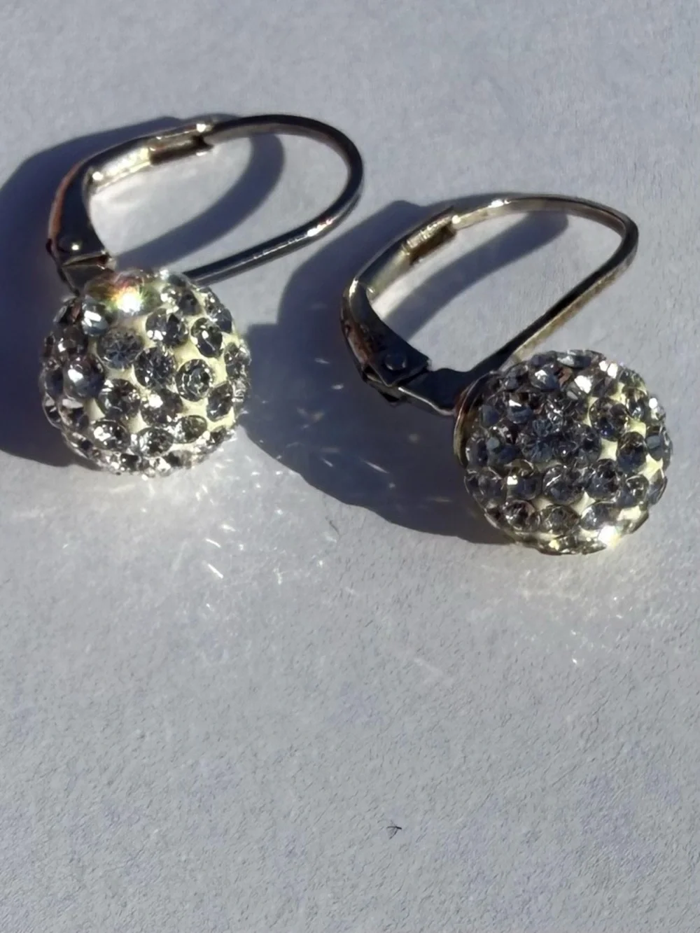 Crystal Pavé Drop Earrings - Clear Sparkle - Picture 3 of 5